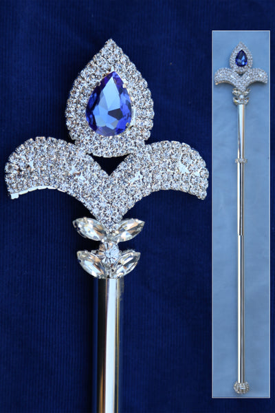 Millenium Rhinestone D'Lis Royal Scepter silver blue sapphire