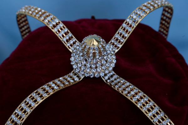 Imperial State Men's king Rhinestone Gold and red Crown MASCULINE/King/Crown