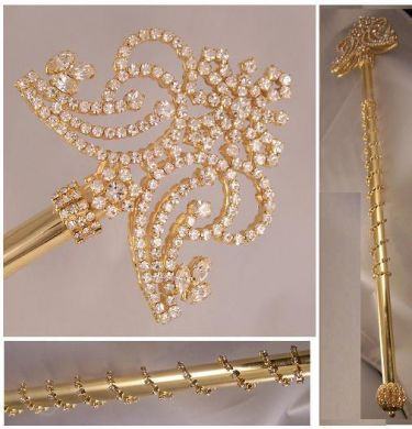 Rhinestone Imperial Rhinestone gold scepter THE VALERIA - CrownDesigners