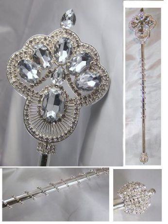 Rhinestone Imperial Rhinestone silver scepter CHARLOTTE AMALIE - CrownDesigners