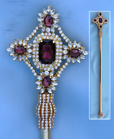 Imperial Rhinestone Gold Amethyst  Scepter