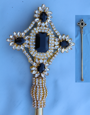Imperial Rhinestone Gold Black Scepter
