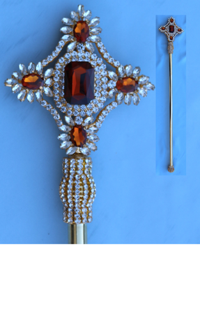 Imperial Rhinestone Gold Dark Amber Scepter