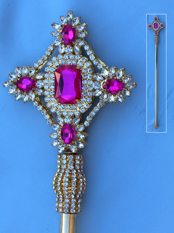 Imperial Rhinestone Gold Dark Pink  Scepter