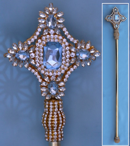 Imperial Rhinestone Gold Light Blue  Scepter