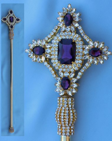 Imperial Rhinestone Gold Purple Scepter