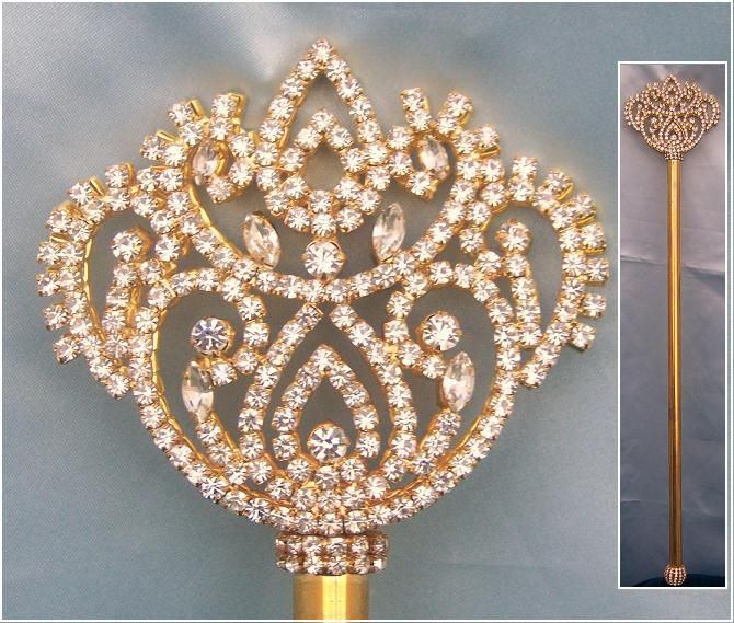 Georgina Gold Rhinestone Royal Scepter - CrownDesigners