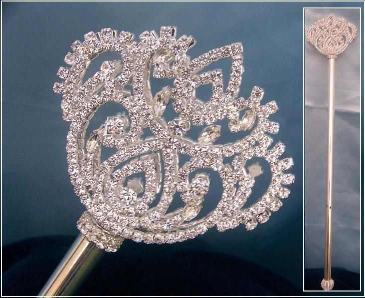 Georgina Silver Rhinestone Royal Scepter - CrownDesigners