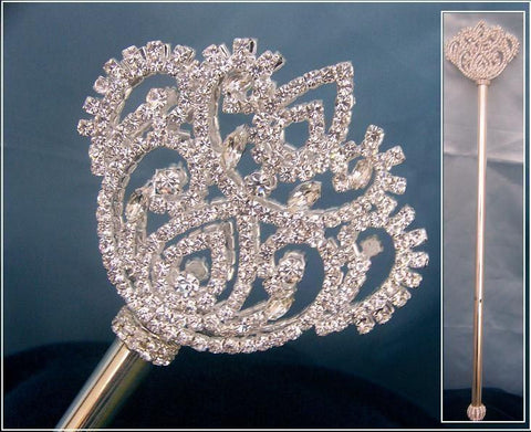 Georgina Silver Rhinestone Royal Scepter - CrownDesigners