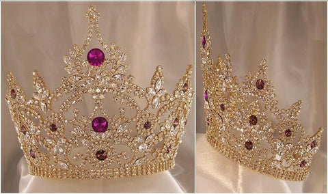 Large Adjustable Amethyst Gold Crown - CrownDesigners