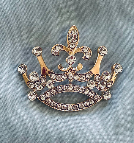 Princess Alexia Rhinestone Crown Brooch Pin - CrownDesigners