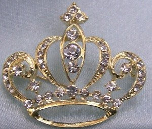 Birmingham Crown Rhinestone Gold Pin RHINESTONE CROWN PINS