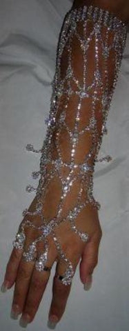 The Nile Princess Rhinestone Silver Arm Bracelet - CrownDesigners