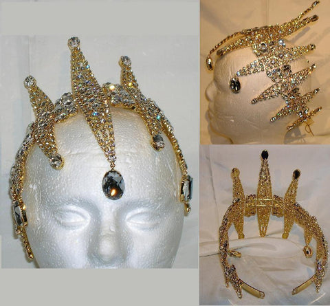 Alexandria Diadem Rhinestones Gold Circlet - CrownDesigners
