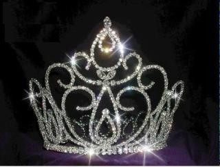Estephany Full Rhinestone Crown Silver OVERSTOCK CLEARANCE,LARGE Queen