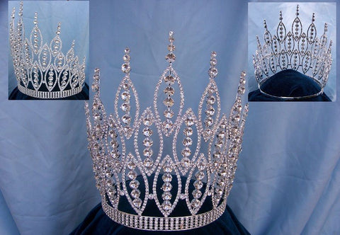 Queen of The Seven Seas Large Adjustable Silver Crown Tiara - CrownDesigners