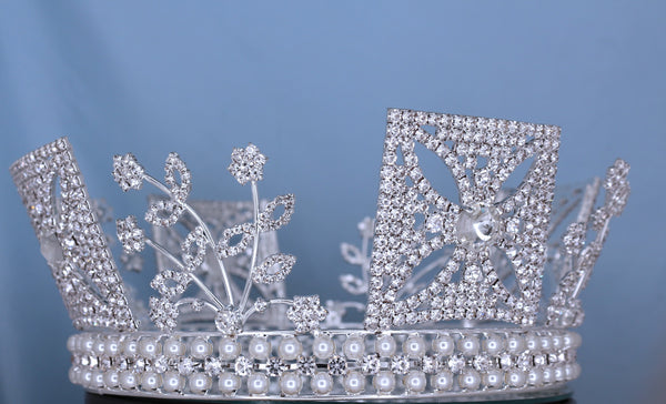 RHINESTONE Elizabeth George IV State Diadem Crown Tiara (UNISEX) - CrownDesigners