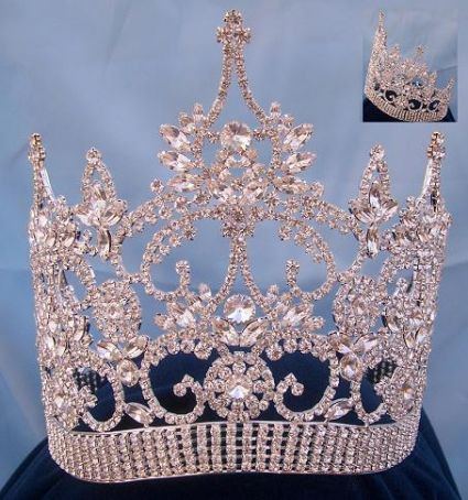 Continental Adjustable Contoured Rhinestone Crown Tiara - CrownDesigners