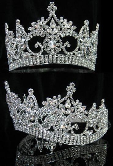 Continental adjustable Contoured Rhinestone Crown Tiara - CrownDesigners
