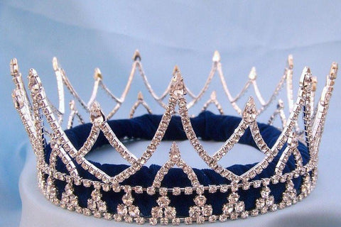 Rhinestone Regal King Full Rhinestone Men's Crown Silver The Ashbury - CrownDesigners