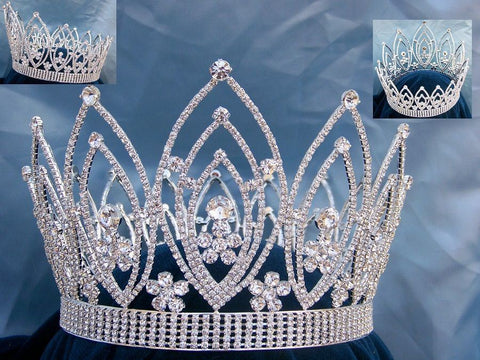 Imperial Rhinestone Full Round Queen or King Crown - CrownDesigners