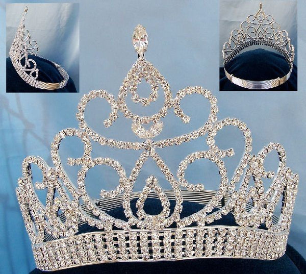 Beauty Pageant Silver Contoured Crown Tiara MEDIUM Queen/Princess