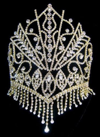 The Stars of the Nile Rhinestone Gold Beauty Pageant Queen Crown, Tiara - CrownDesigners