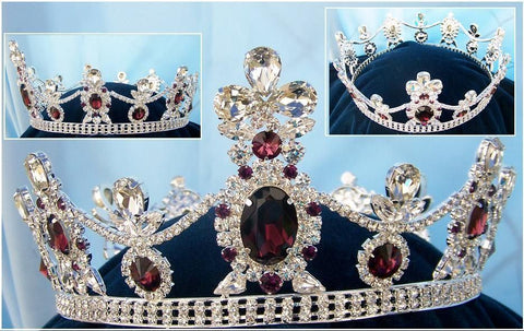 Crown/Royal Tsarina State Rhinestone Full Silver Queen, King Crown UNISEX - CrownDesigners