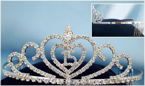 Debbie Ann &quot;Quince&quot; Rhinestone Princess Tiara - CrownDesigners