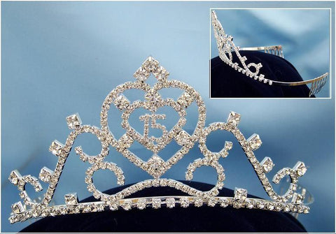 Sabrina &quot;Quince&quot; Princess Rhinestone Tiara - CrownDesigners