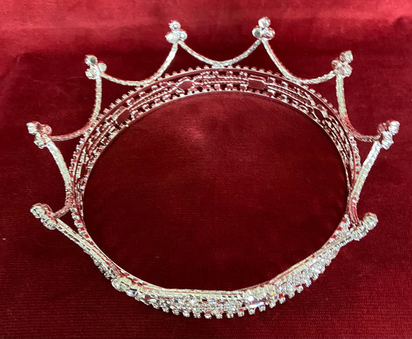 Alexander The Great Rhinestone Men's Silver Coronet