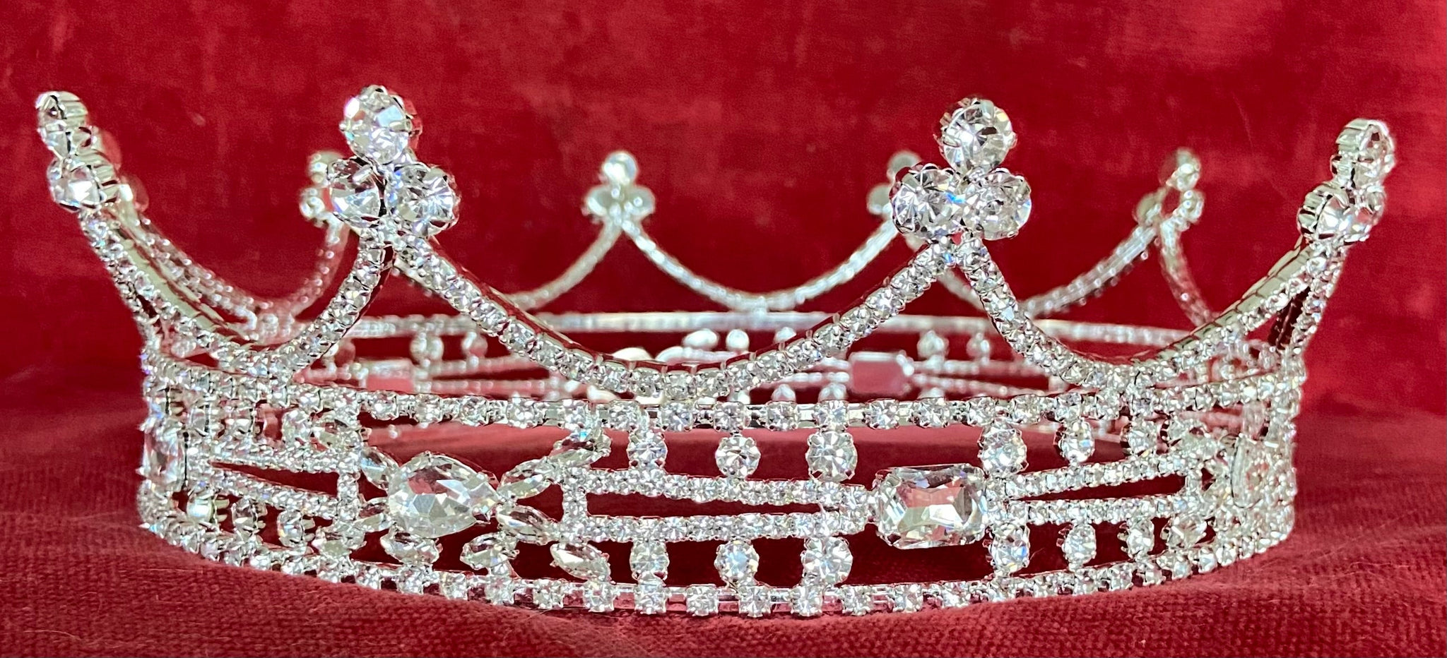 Alexander The Great Rhinestone Men's Silver Coronet