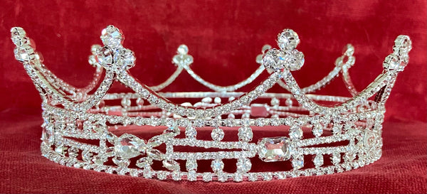 Alexander The Great Rhinestone Men's Silver Coronet