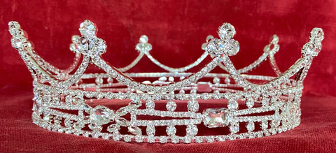 Alexander The Great Rhinestone Men's Silver Coronet