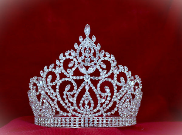 Beauty Pageant Silver Clear Crystal Adjustable Crown Tiara