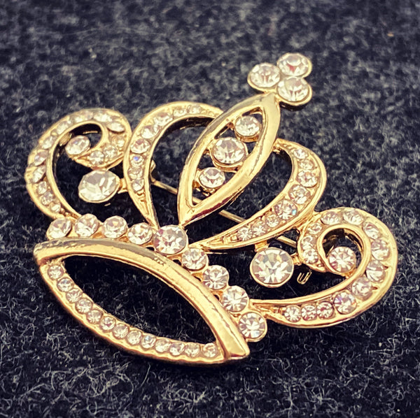 Birmingham Crown Rhinestone Gold Pin RHINESTONE CROWN PINS