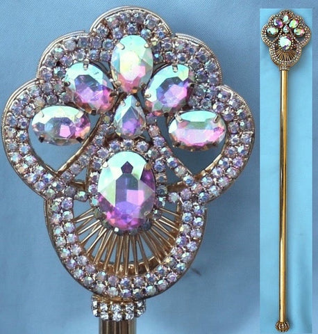 Charlotte Amalie Gold Aurora Borealis Rhinestone Scepter