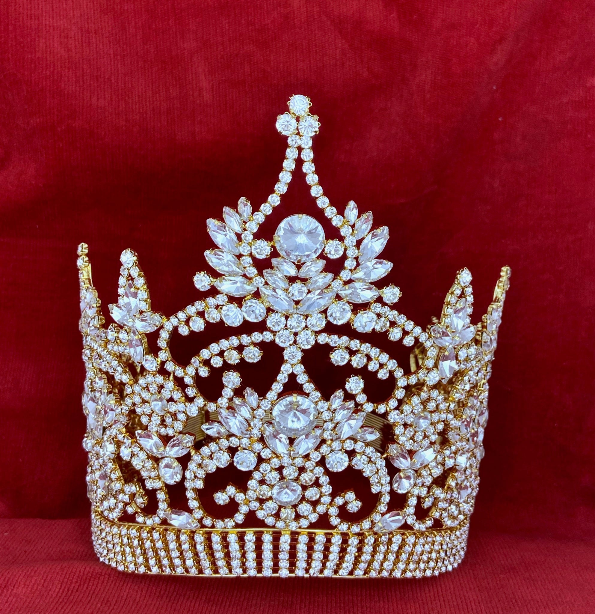 Continental Adjustable Contoured Gold Crown Tiara