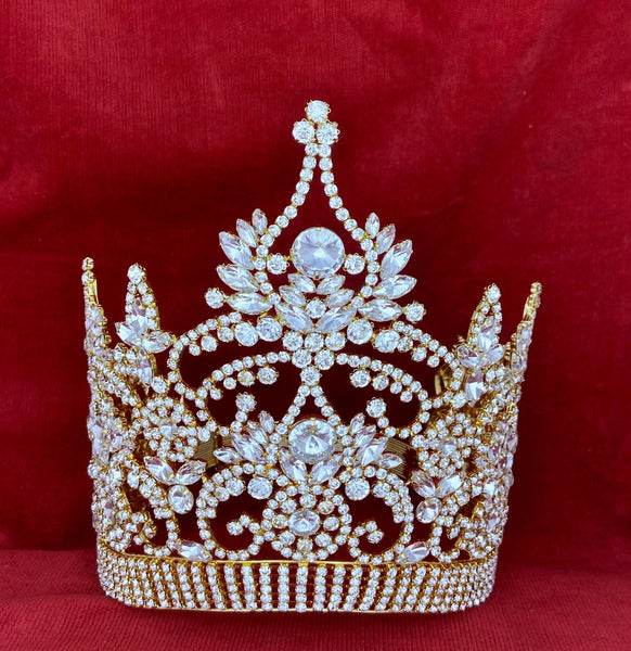 Continental Adjustable Contoured Gold Crown Tiara
