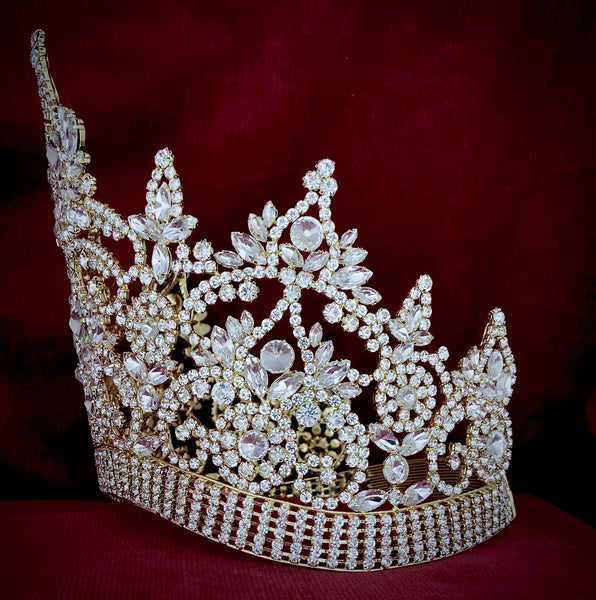 Continental Adjustable Contoured Gold Crown Tiara