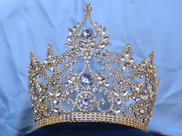 Continental Adjustable Light Blue Crown Tiara LARGE Queen,OVERSTOCK CLEARANCE