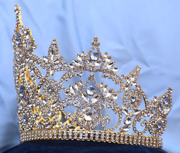 Continental Adjustable Light Blue Crown Tiara LARGE Queen,OVERSTOCK CLEARANCE