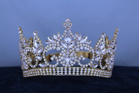 Continental Premium Gold All Clear Contoured Crown Tiara