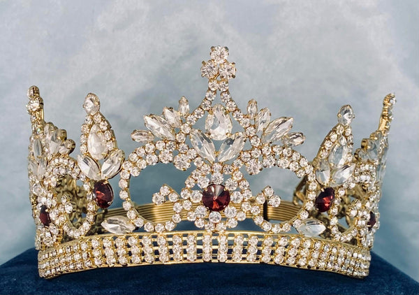 Continental Premium Gold Amethyst Contoured Crown Tiara MEDIUM Queen/Princess,OVERSTOCK CLEARANCE