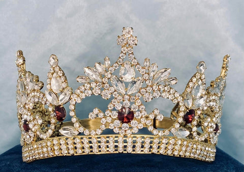 Continental Premium Gold Amethyst Contoured Crown Tiara