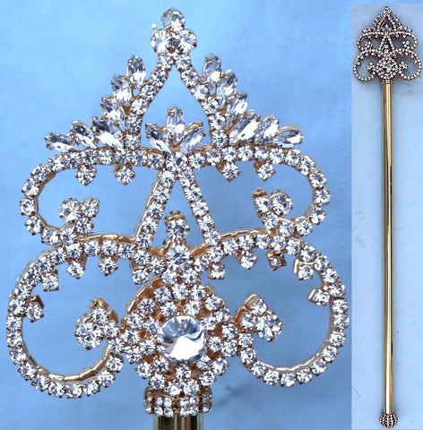 Continental Rhinestone Gold Scepter