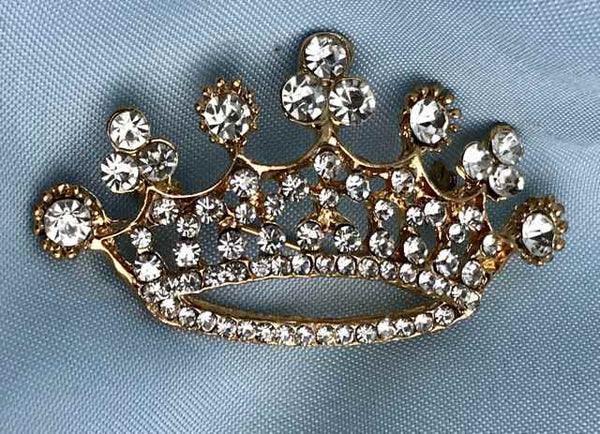 Crown Rhinestone Gold Brooch Pin RHINESTONE CROWN PINS