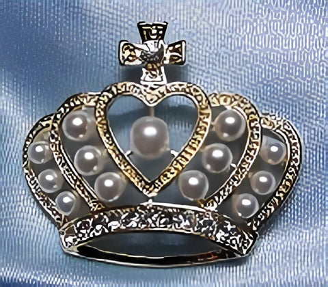 Dillingham Rhinestone State Crown Pin