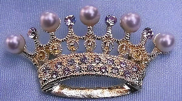 Edelweis Crown Rhinestone Crown Brooch Gold RHINESTONE CROWN PINS