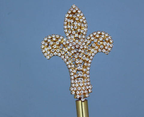 Imperial Dynasty Rhinestone Gold Fleur D'Lis Scepter